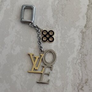 Gold and Silver LOVE Keychain